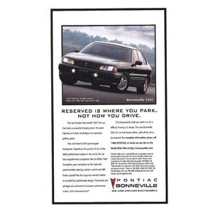 Pontiac Bonneville SSEiGM 1995 Car 1990s  Vintage Print Ad
